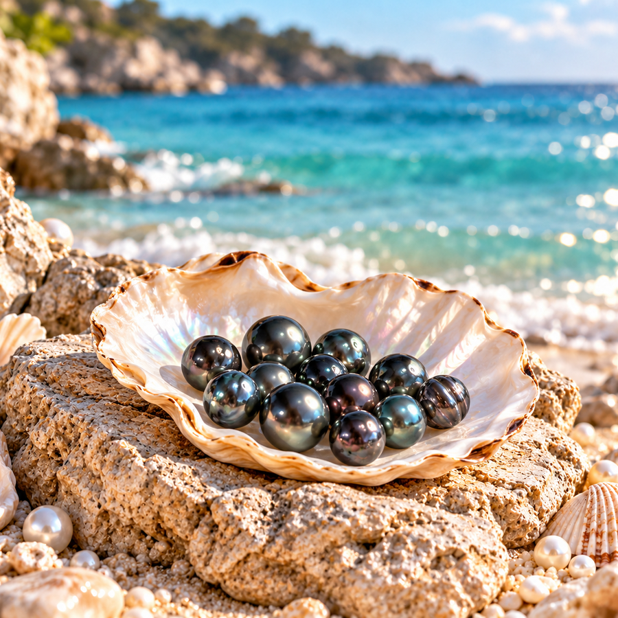 Black Tahitian Bee Hive Pearl Fizzer
